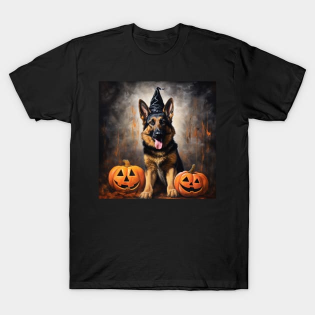 German Shepherd Halloween T-Shirt by NatashaCuteShop